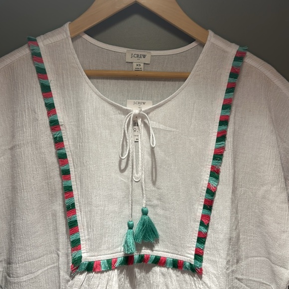 Jcrew Womens White Beach Coverup Top sz XS NWT - Picture 2 of 7